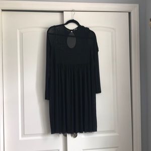 Sheer Long Sleeve Black Dress
